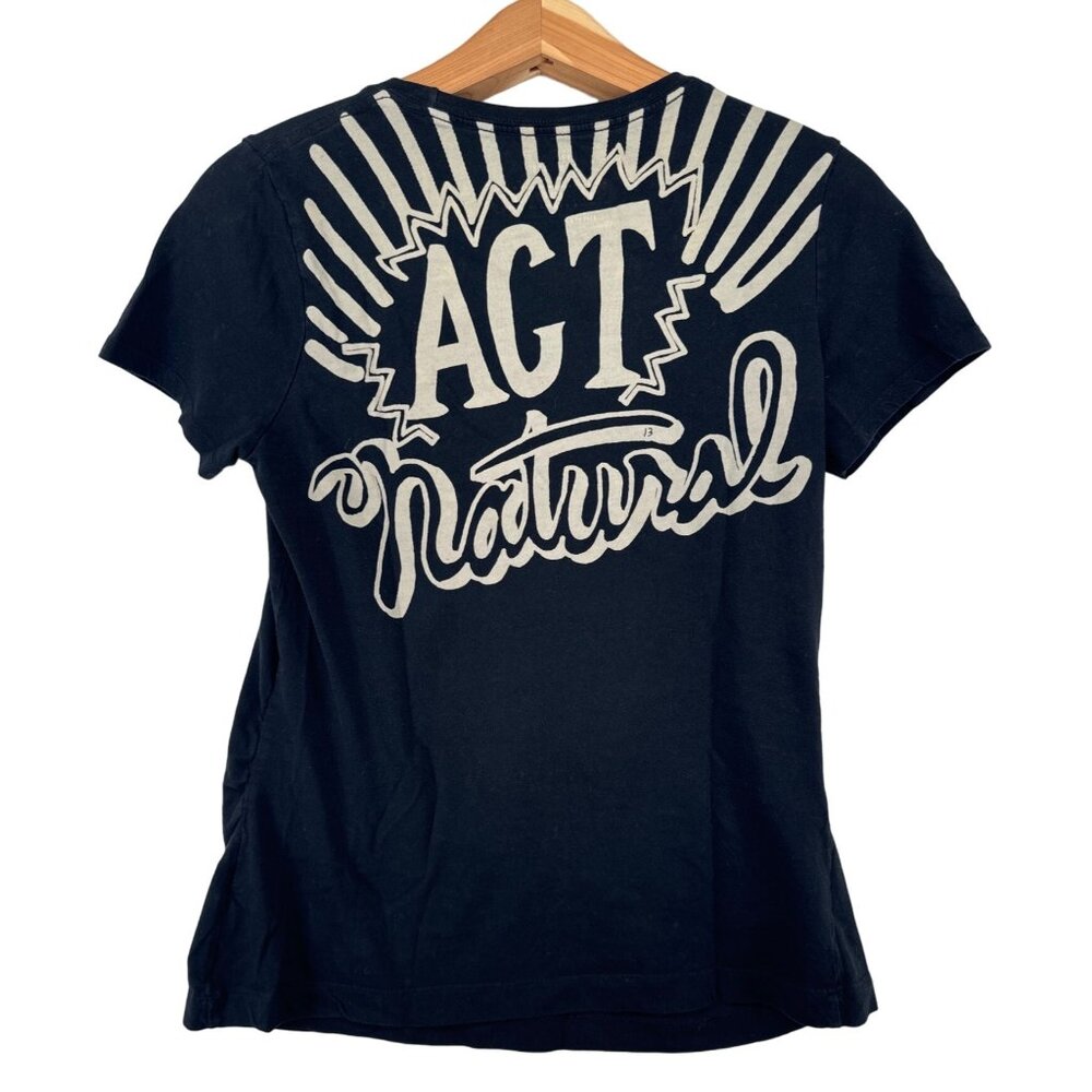 Chipotle T-Shirt M Black Act Natural Graphic Logo Uniform Halloween *Small Flaw